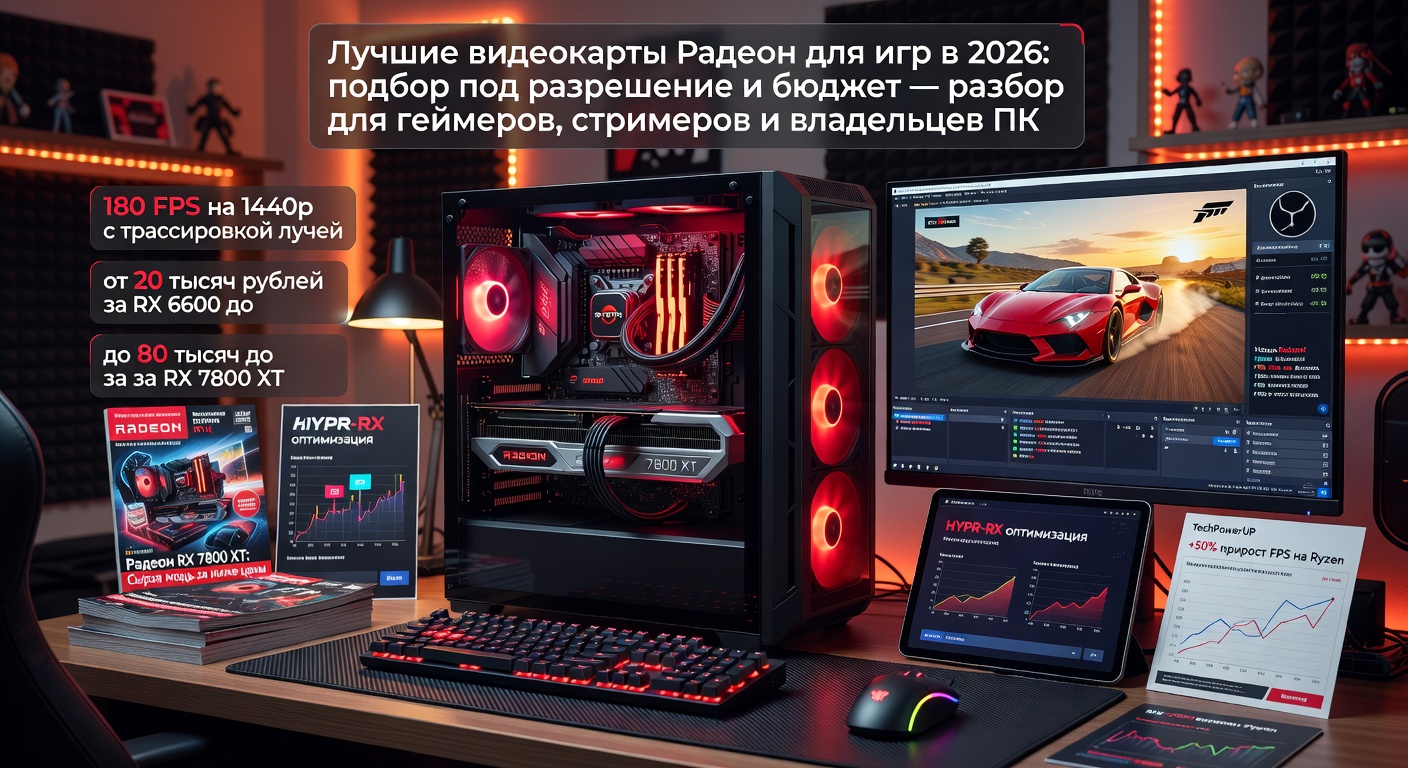 Лучшие видеокарты Радеон для игр в 2026: подбор под разрешение и бюджет — разбор для геймеров, стримеров и владельцев ПК