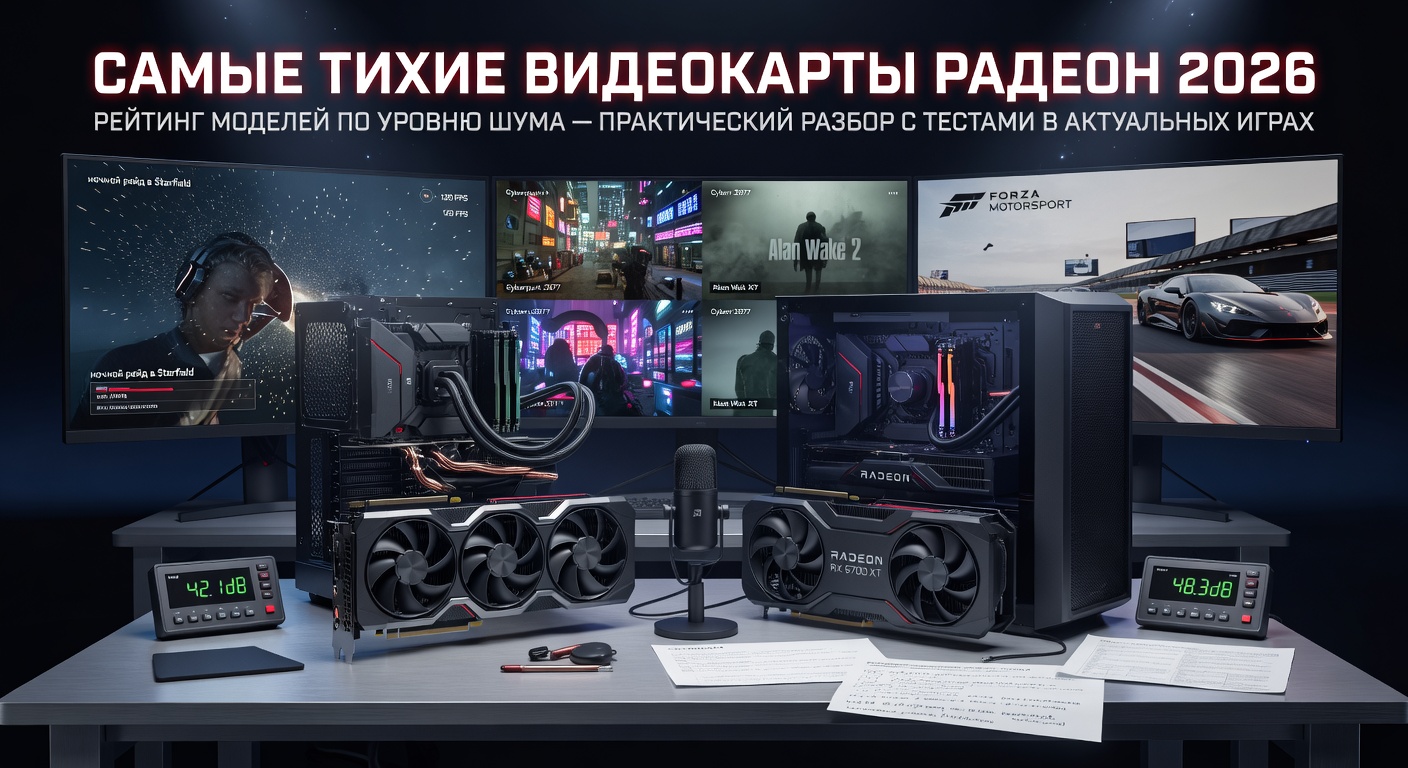 Самые тихие видеокарты Радеон 2026: рейтинг моделей по уровню шума — практический разбор с тестами в актуальных играх