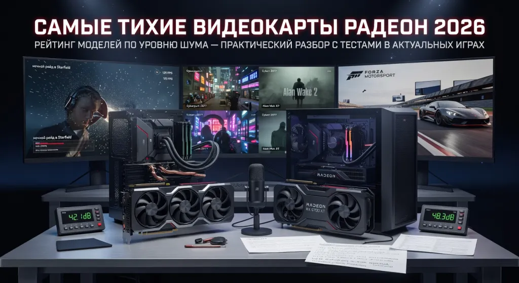 Самые тихие видеокарты Радеон 2026: рейтинг моделей по уровню шума — практический разбор с тестами в актуальных играх