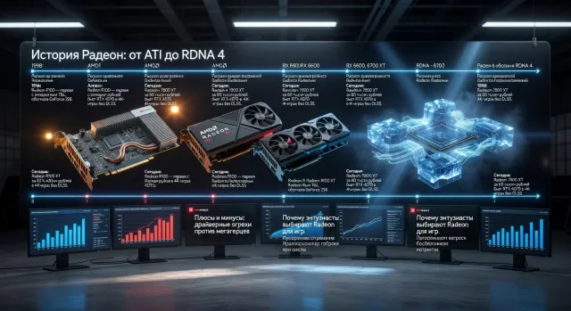 История Радеон: от ATI до RDNA 4 — главные вехи развития — детальный обзор с плюсами, минусами и выводами