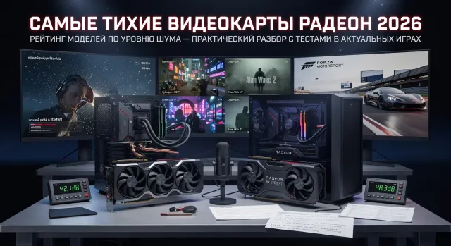 Самые тихие видеокарты Радеон 2026: рейтинг моделей по уровню шума — практический разбор с тестами в актуальных играх